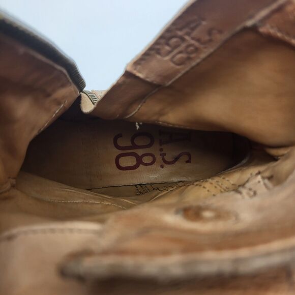 AS 98 Airstep Buckle Slouch Ankle Boots Leather Red Tan Boho Size 38 EU - Picture 12 of 14